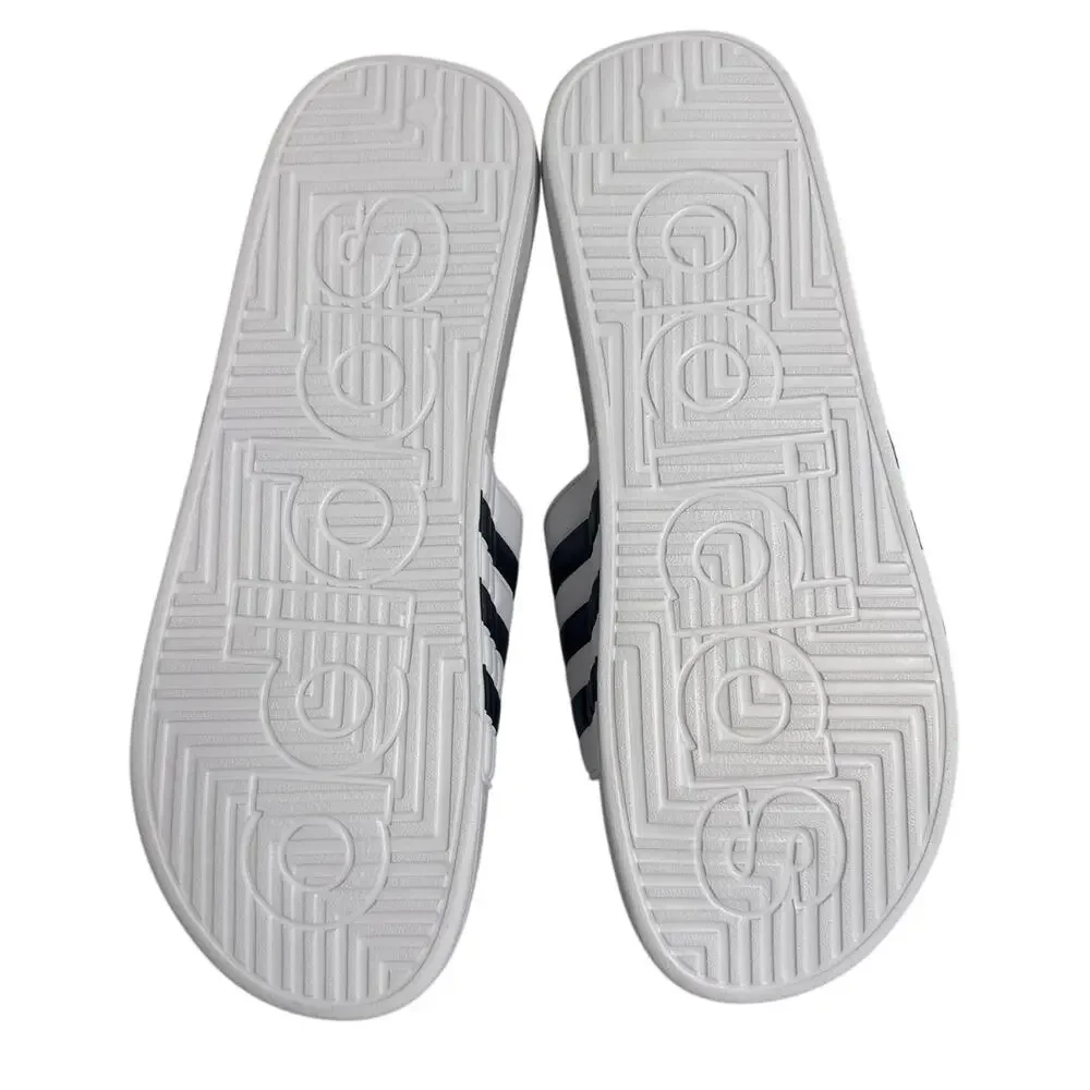 NWB Adidas Adissage Mens White and Black‎ Slide Sandal Size 16